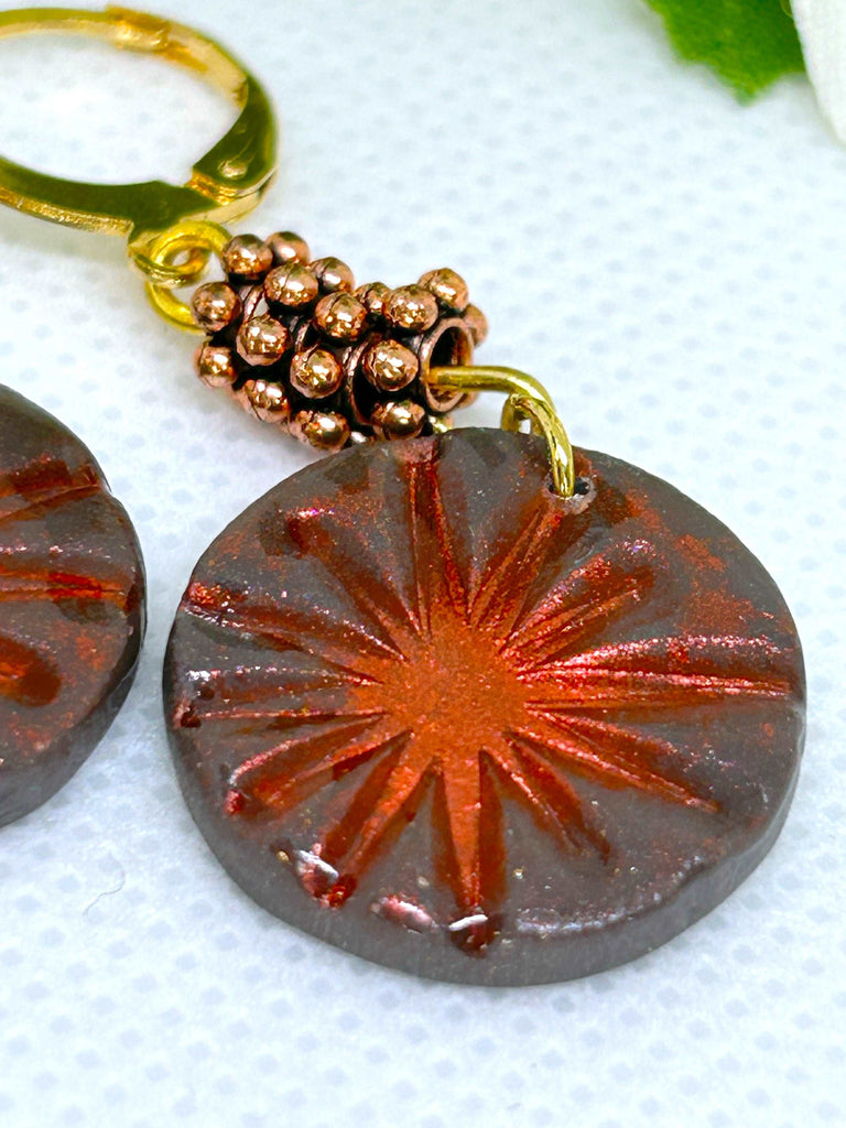 Simple Polymer Clay Dangles with Flower Metal Spacer Beads - Multiple Variations